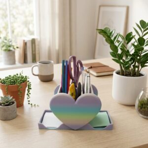 Organizador Escritório Formato Coração 3D Grande