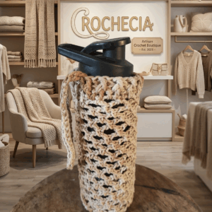 Porta-Garrafa de Crochê em Barbante 100% Algodão – Bolsa Squeeze Artesanal Crochecia