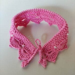 Gola de Crochê para Pet com Pérolas